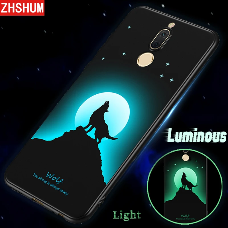 

ZHSHUM 3D Luminous Case for Huawei Mate 10 Lite Phone Case Soft Silicone Tpu Light Pattern Back Cover for Mate 10 lite Case Deer