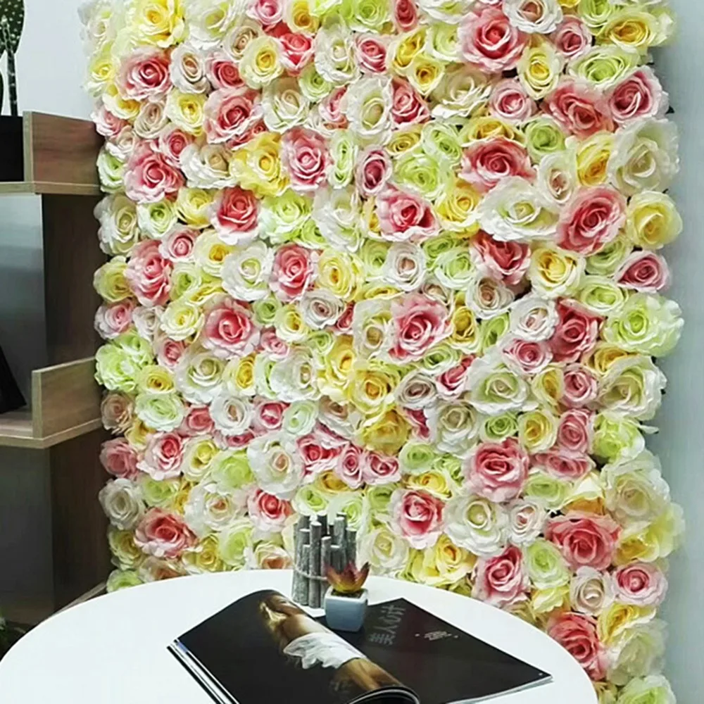 40x60 см шелковые розы цвета шампанского искусственные цветы для свадьбы искусственный цветок для декорирования стены романтический свадебный фон Декор