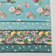 Хлопок Зеленый Синий элегантный розовый желтый белый маленький цветок ткани DIY для постельных принадлежностей одежда платье Домашний Декор ручной работы ремесло