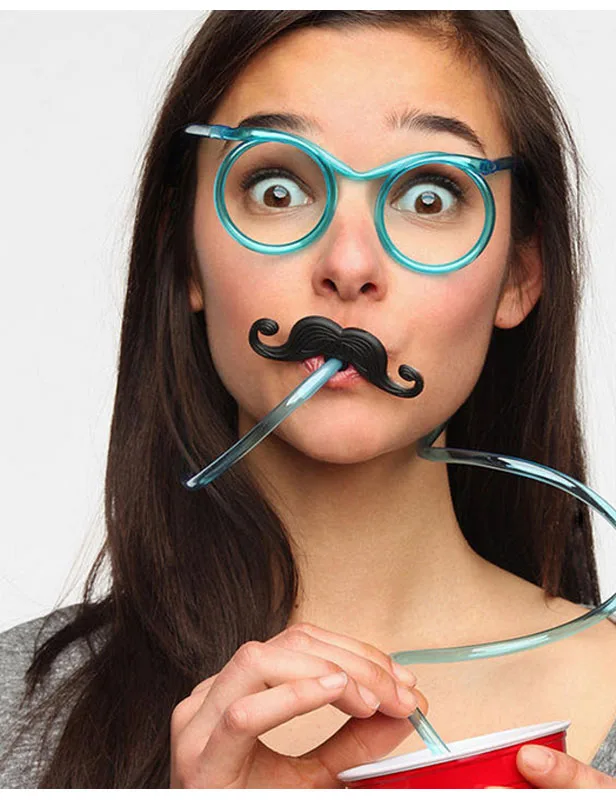 Funny Plastic Flexible Glasses Drinking Toys Party Joke Tube Tools for