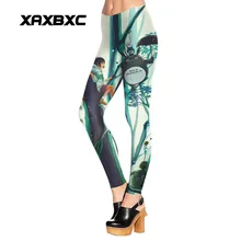 Новое поступление 1542 сексуальная девушка Унесенные призраками замок в небе Тоторо тисненной Фитнес Полиэстер Тренировки Для женщин Леггинсы для женщин Брюки для девочек