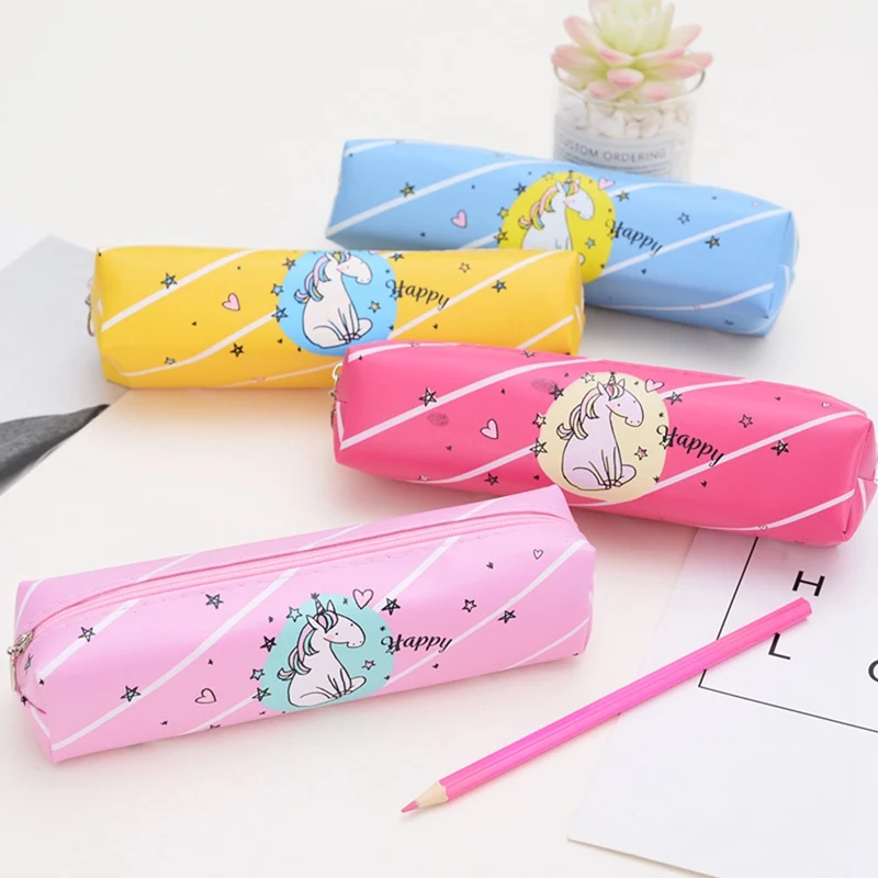 Cute Animal Pencil Case Stationery Gift Students PU Leather Pencil Box
