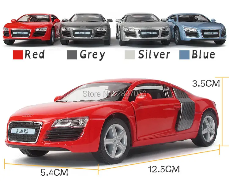 amazing 1:36 5 Inch Mini R8 Sports Car Alloy Model Racing Car Pull Back Toy Car As Gift For Boy Kids