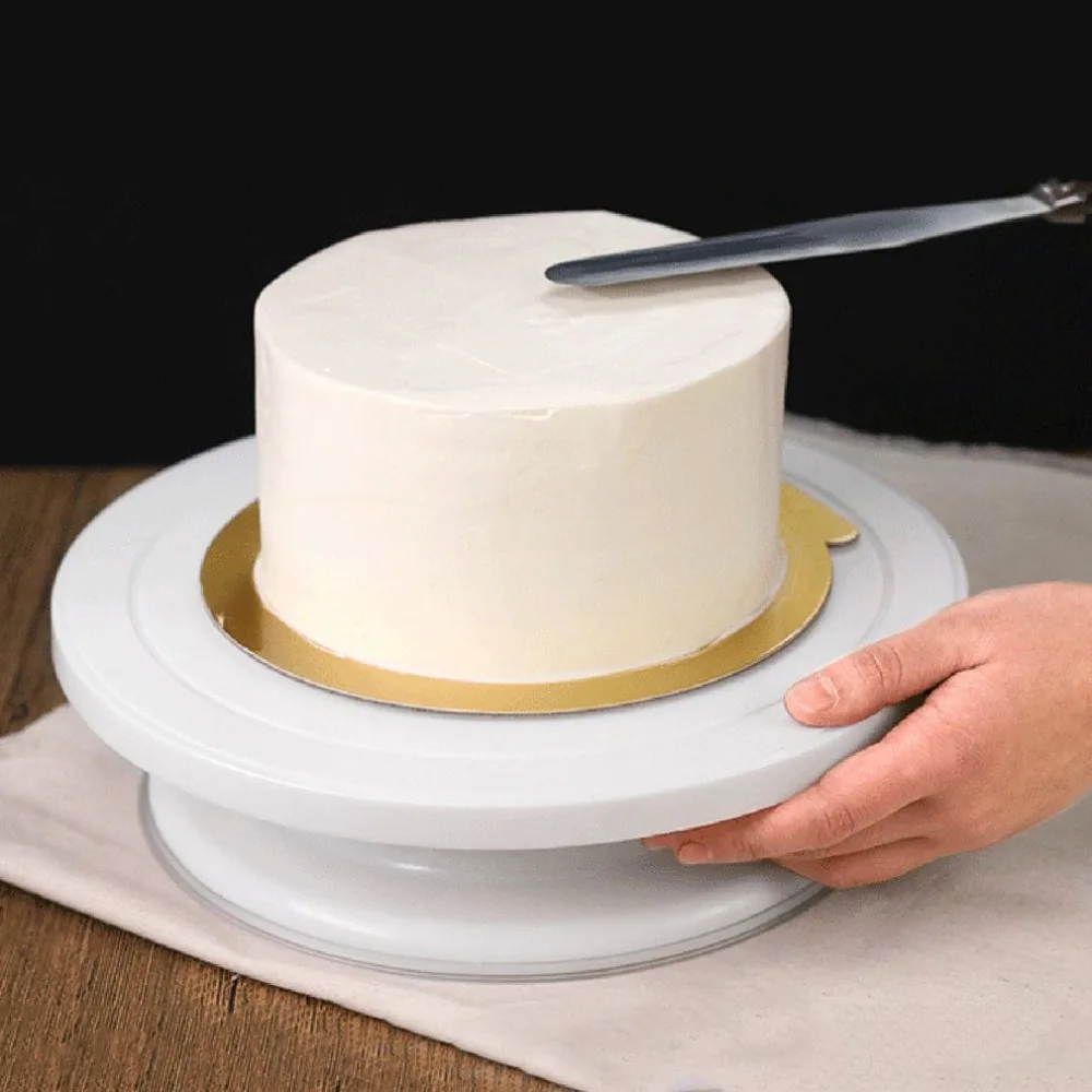 27cm Plastic Round Cake Stand Turntable Rotating Cake
