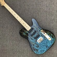 

New custom tele electric guitar with maple fingerboard, Patterned water transfer printing tele electric guitar, free shipping.