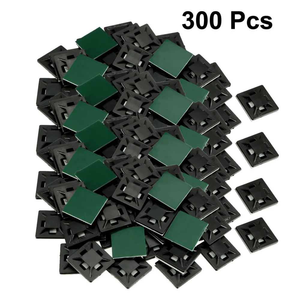 

Uxcell Newest 300pcs/lot 21x21mm Adjustable Cable Fixing Base Self Adhesive Cable Tie Mounts Wire Base Holder Fit 4.5mm Cable