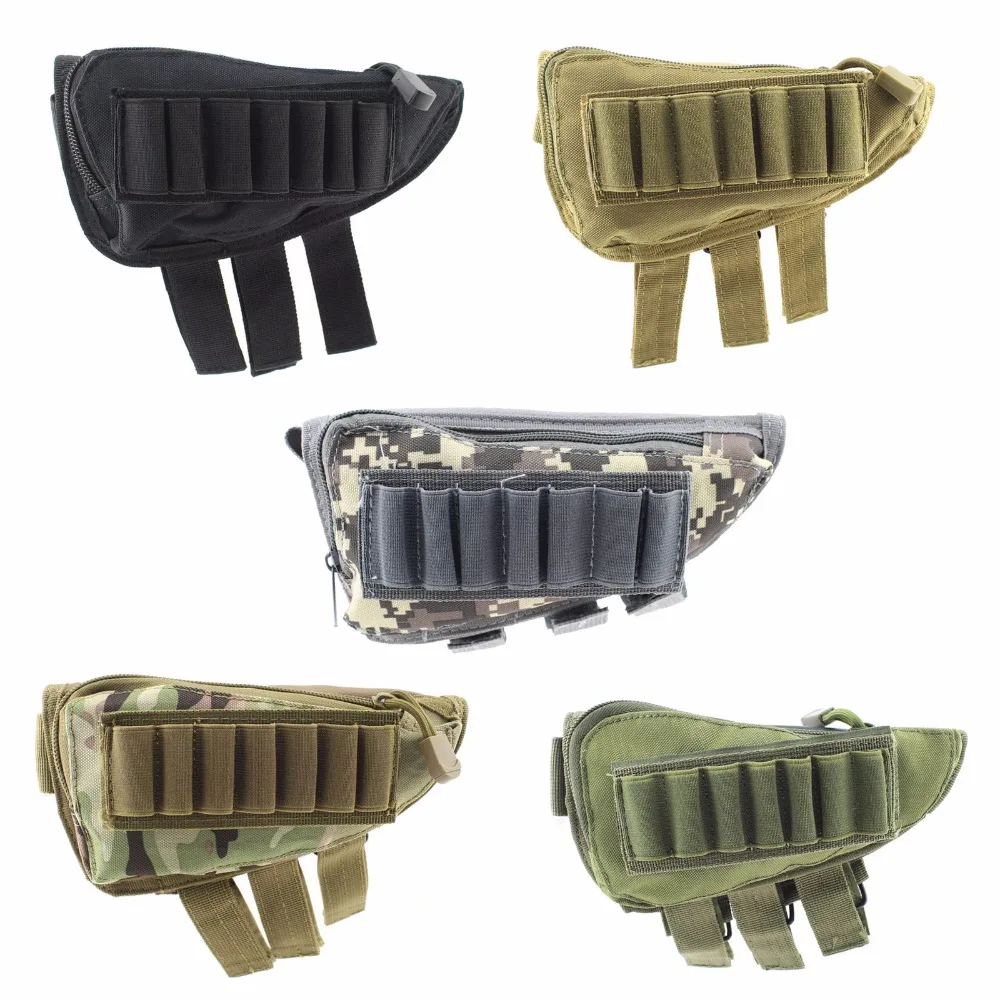 Tactical Rifle Cheek Rest Hunting Rifle Shotgun Buttstock Ammo Shell Nylon Mag Pouch Holderin