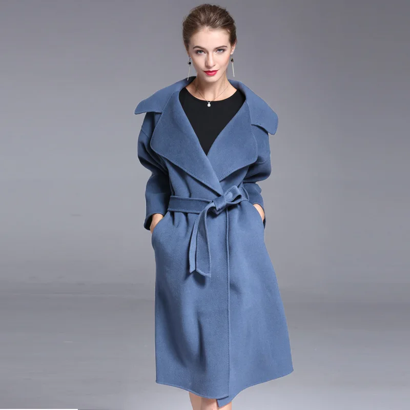 Luxury Women Woolen Jackets Long Coat Fashion Ladies Outwear Cashmere