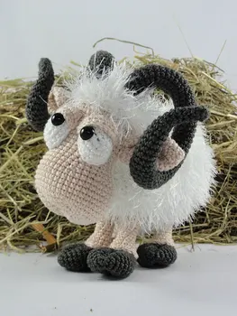 

Amigurumi Crochet Rambert the Ram toy doll rattle