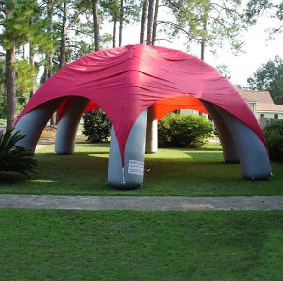 Oxford fabric outdoor trade meeting red inflatable spider tent with tie