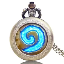 WoW World of Warcraft Hearthstone Theme Glass Dome Case Quartz Pocket Watch With Chain Necklace Gift for Men Woman WoW World of Warcraft Hearthstone Theme Glass Dome Case Quartz Pocket Watch With Chain Necklace Gift for Men Woman