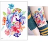 New Cartoon Blue Unicorn Fairy Tales Temporary Tattoo For Children Kids Waterproof Flash Tattoo Sticker Girl Baby Body Art Horse ► Photo 3/6