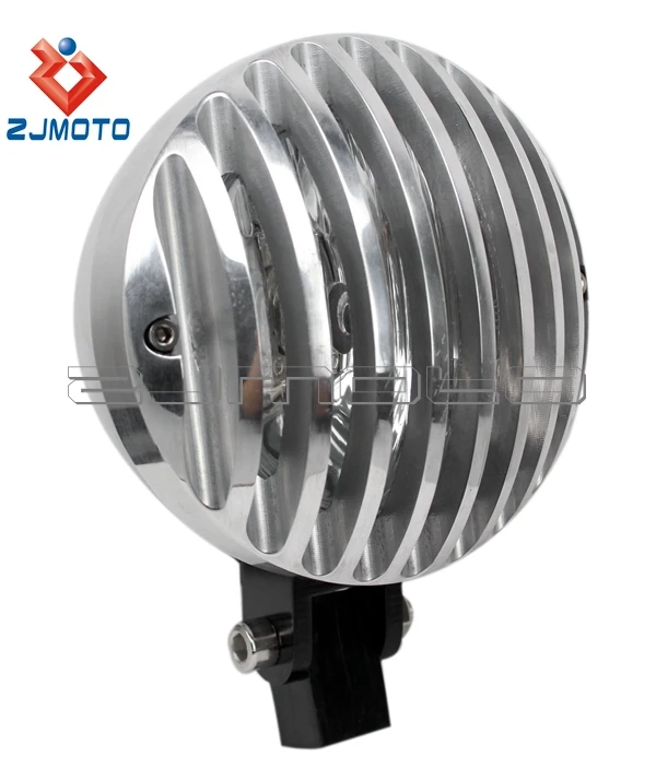 

Motorcycle Billet Grille Headlight Chopper CNC Custom Headlight Fairing Motorcycle Cafe Racer Headlamp Old School 4.5 inch