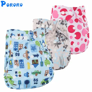 

Washable Baby Cloth Diapers 2017 Baby Diaper Cover Wrap Cartoon Print Baby Nappy Reusable Adjustable Baby Cloth Diapers Pockets