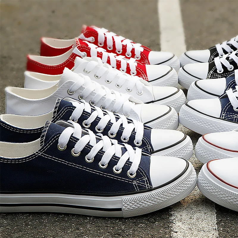 

Women Sneakers Canvas Size 35-40 Student Child Classic Lace Up Vulcanize Solid Colors Spring Autumn Leisure Shoes SF004