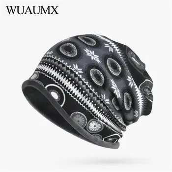 

Wuaumx Winter Beanies Hats For Men and Women Ear protection Turban Hat Plus Velvet Windproof Skullies Beanies czapka zimowa