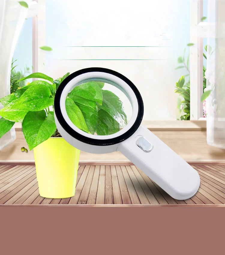 

30X Magnification Handheld Magnifier With LED Light Outdoor Carrying Survival Tool Adventure Reading Identification Antique