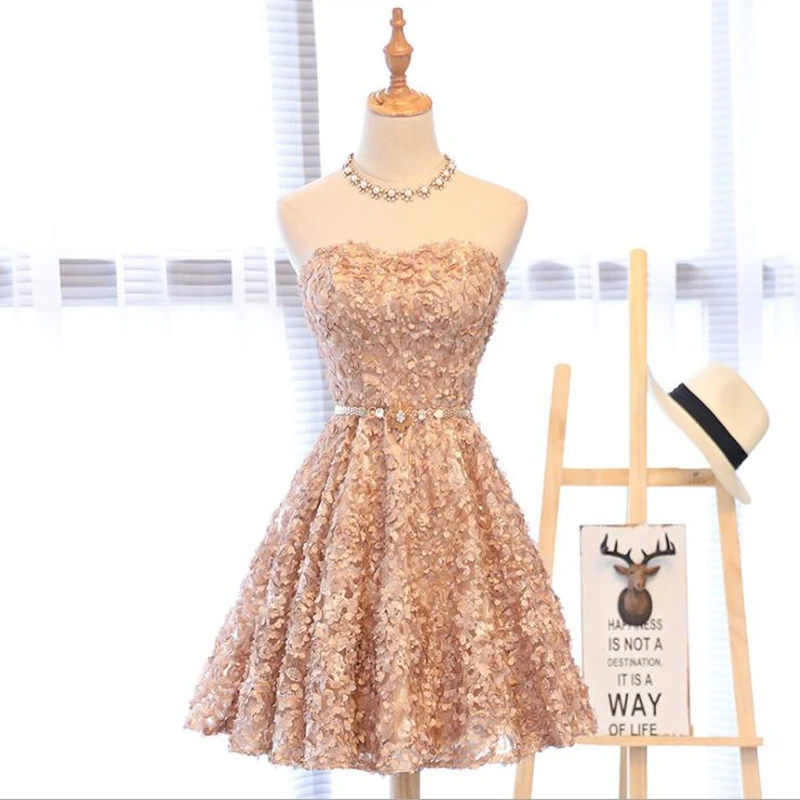

LPTUTTI Strapless Appliques New Woman Social Festive Elegant Formal Prom Party Gowns Fancy Short Luxury Cocktail Dresses