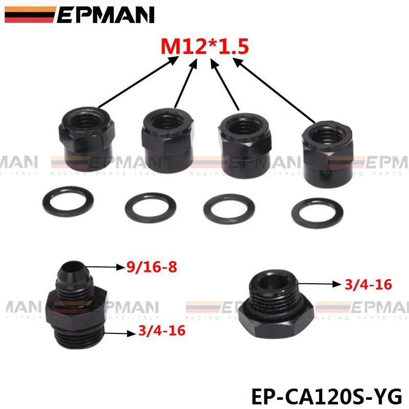 Epman Black Sport Twin Fuel Pump Billet Aluminum Assembly Outlet Manifold for 044 fuel pump for Jeep Cherokee 91-01 TK-CA120S-YG Black