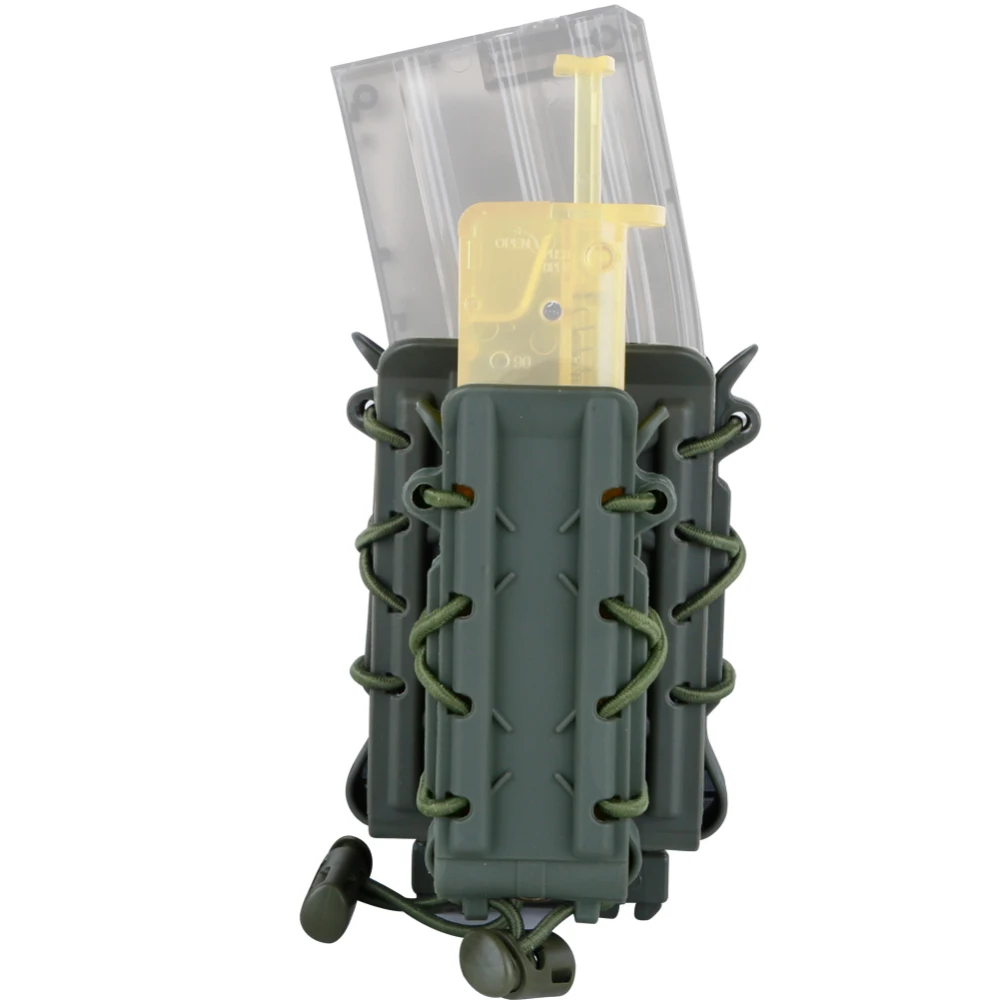 Тактический 5,56 7,62 MOLLE Shock Pop Lock подсумок для подсумок, весовой светильник, аксессуары для охоты, стрельбы, шнур банджи, расклешенный верх из нейлона