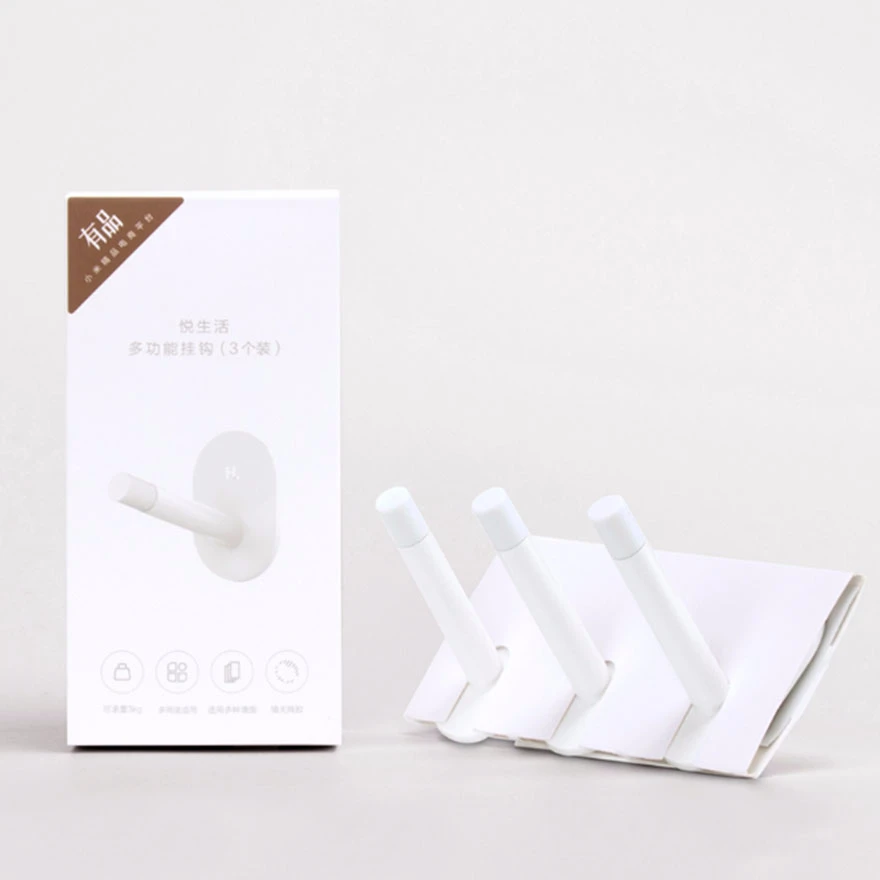 3 шт./лот Xiaomi Mijia Happy Life многофункциональный крючок HL сильный липкий выдерживает 3 кг вес для кухни спальни ванной - Цвет: 3PcsLot