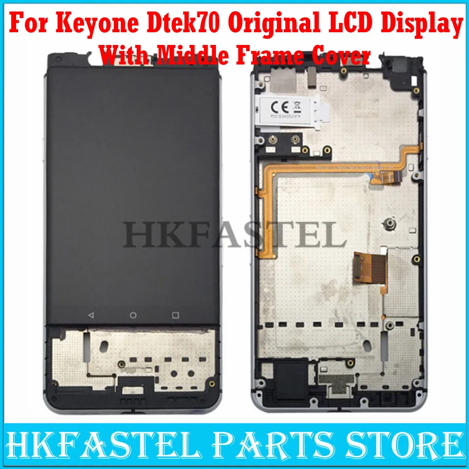 

HKFASTEL For BlackBerry keyone Dtek70 Mobile phone Original LCD Display Touch screen With Middle Frame Housing Cover