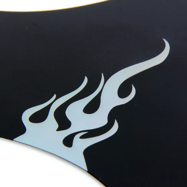 Cool Black Duck Anti-Scratch Pickguard Plate Features with Silvery Flame Pattern For Acoustic Guitar Quality PVC