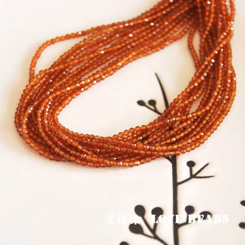 orange garnet faceted cut 2mm3mm 14.5&quot/38cm tiny seed beads jewelry making DIY for women | Украшения и аксессуары