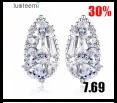 Luoteemi Новинка года Винтаж Silver-цвет зеленый Teardrop CZ Цветок Овальный заявление выдалбливают Серьги-гвоздики для Для женщин свадебный подарок