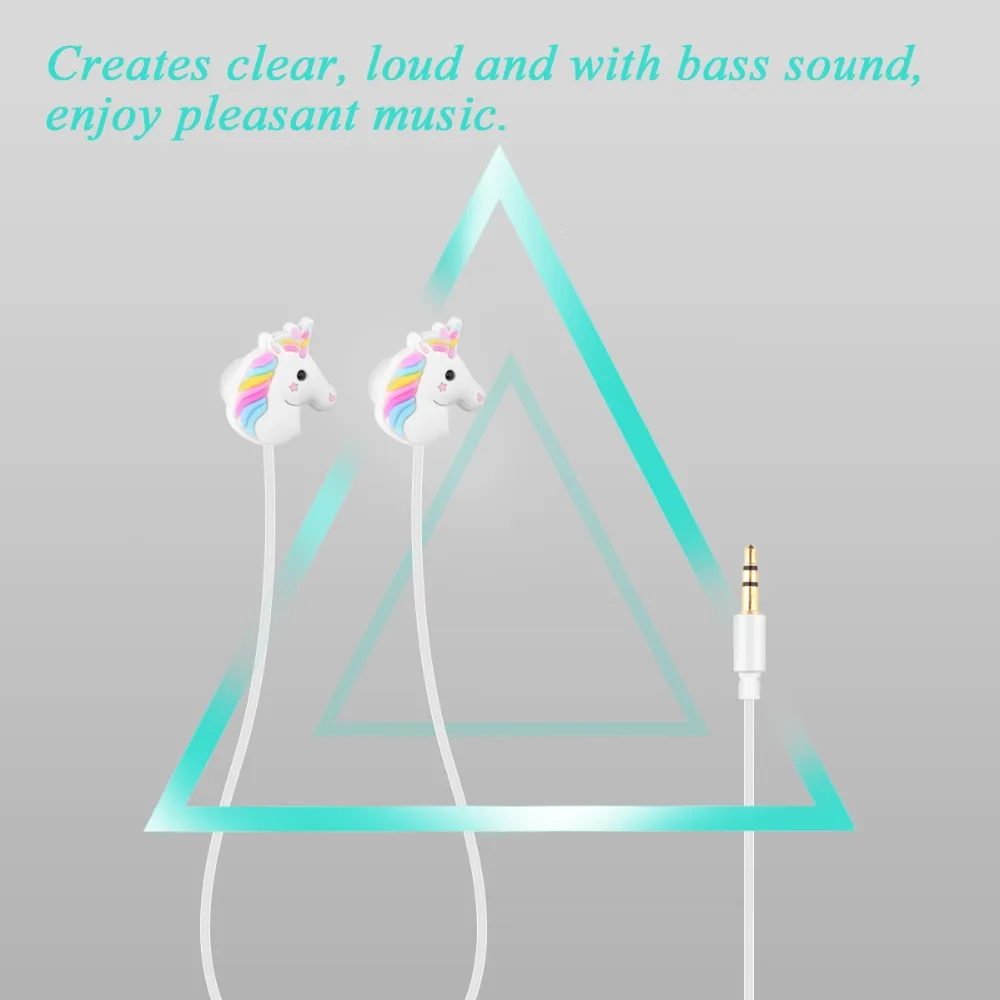 Speciale Unicorni Auricolari Cartone Animato Colorato Arcobaleno Cavallo In Ear Auricolare 3 5mm Auricolari Con Microfono Mini Auricolare Per Smartphone in