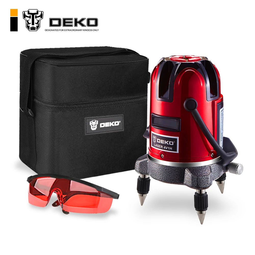 

DEKO LL57 5 Lines 6 Points 360 Degrees Rotary 635nm Indoor/Outdoor Mode Receiver Vertical Horizontal Red Laser Level Oxford Bag