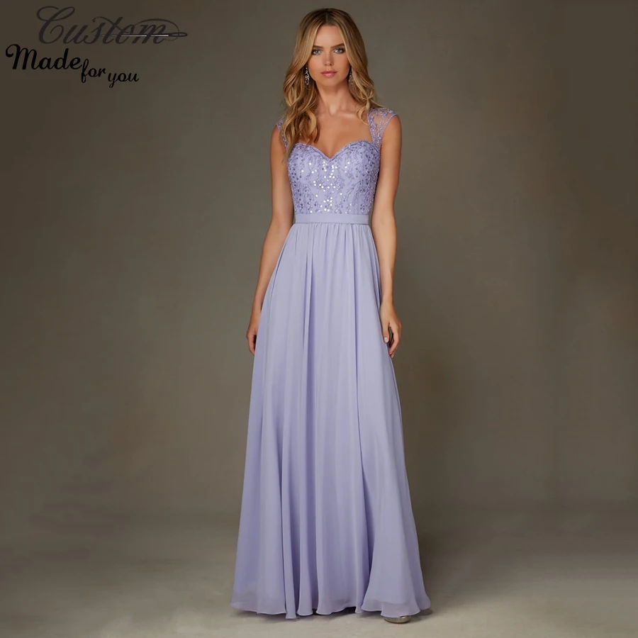 Luxury Wedding Guest Prom Party Gowns Sparkly Light Purple Lilac Open ...