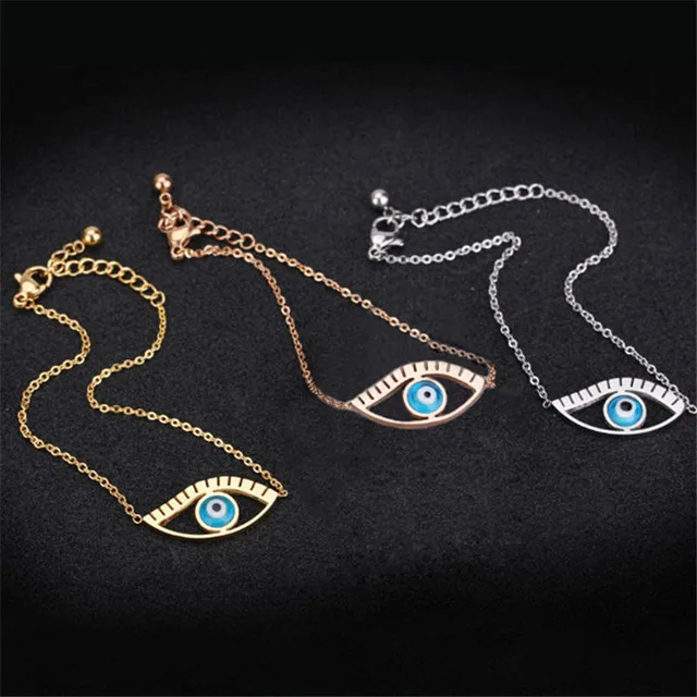 Middle Eastern Jewelry Blue Evil Eyes Chain Islam Bracelet Bangles