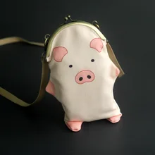 Холщовый женский кошелек с рисунком поросенка и панды, кошелек для монет, маленький чехол для телефона, мини сумка для денег на плечо, сумочка, carteira для девочек