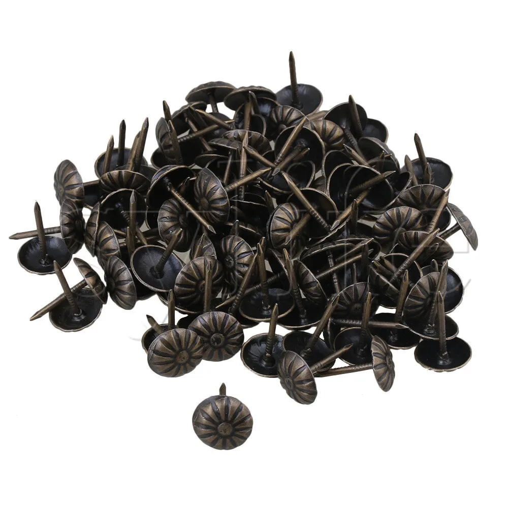 100pcs Iron Furniture Decorative Antique Daisy Upholstery Nails Tacks