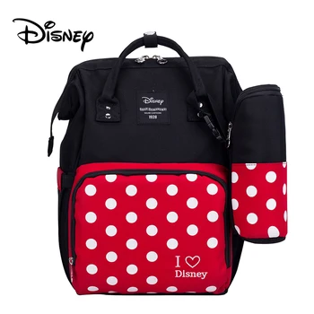 

Disney 2PCS/SET Polka Dot Mummy Bag Large Capacity Waterproof Travel Backpack Nappy Baby Bag With Stroller Straps For Baby Care