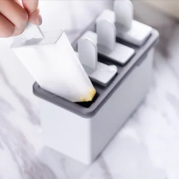 

Frozen Popsicle Molds 4 Cells Rectangle Shaped Reusable DIY Ice Cream Pop Baking Moulds Cooking Tools