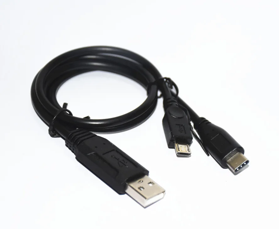 USB папа к 3 1 C Type & Micro сплиттер зарядный удлинитель 30 см|Компьютерные кабели и
