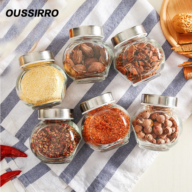 [فيديو] RSCHEF الزجاج مختومة علب/وعاء لحفظ الطعام التوابل الشاي الفاصوليا الحلوى الحفاظ زجاجة أدوات مطبخ حوالي 180 ML