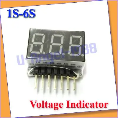 2pcs/lot 1S-6S LED Low Voltage Alarm Lipo Battery Indicator Checker Tester+free shipping | Игрушки и хобби