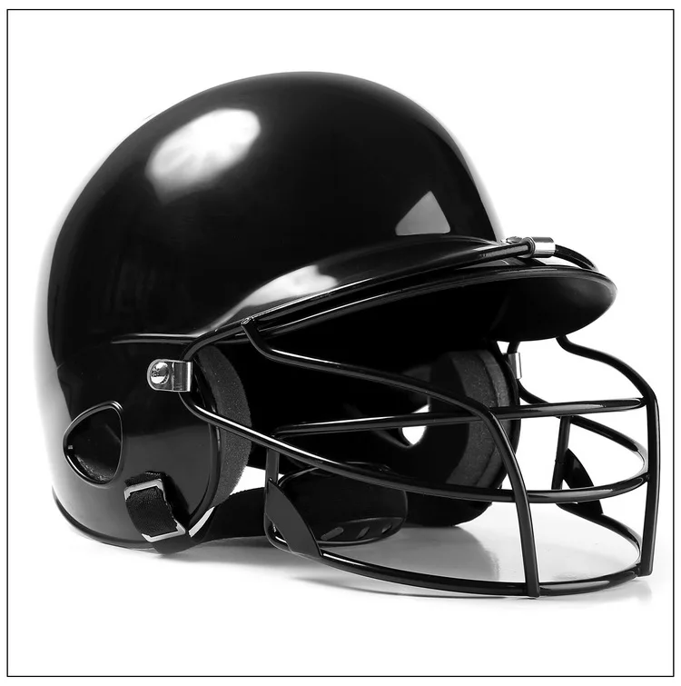 

2019 Mounchain Unisex Baseball Helmet Breathable Ears Face Full Protection Baseball Safety Helmet Head Guard - black