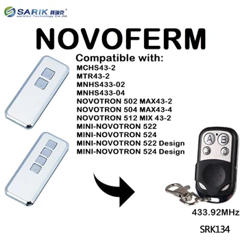 

NOVOFERM garage door remote control MNHS433-02, MNHS433-04,502,Compatible Remote Control 433.92MHz NOVOFERM command transmitter