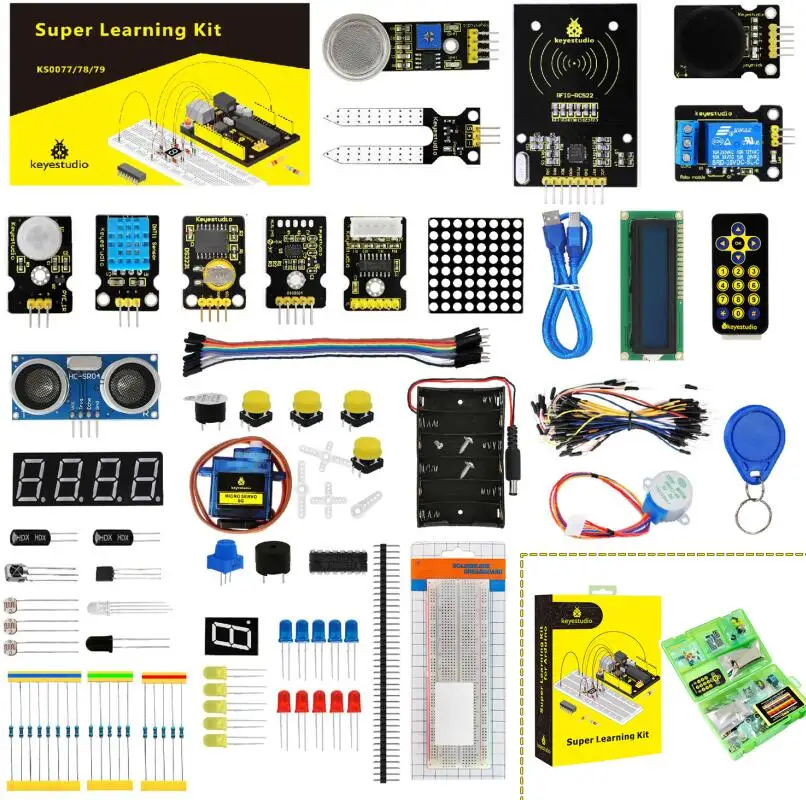 Keyestudio супер стартовый набор/RFID Обучающий набор совместим с Arduino стартовый набор(UNOR3) с учебником/Подарочная коробка - Цвет: KS0077(NO Board)