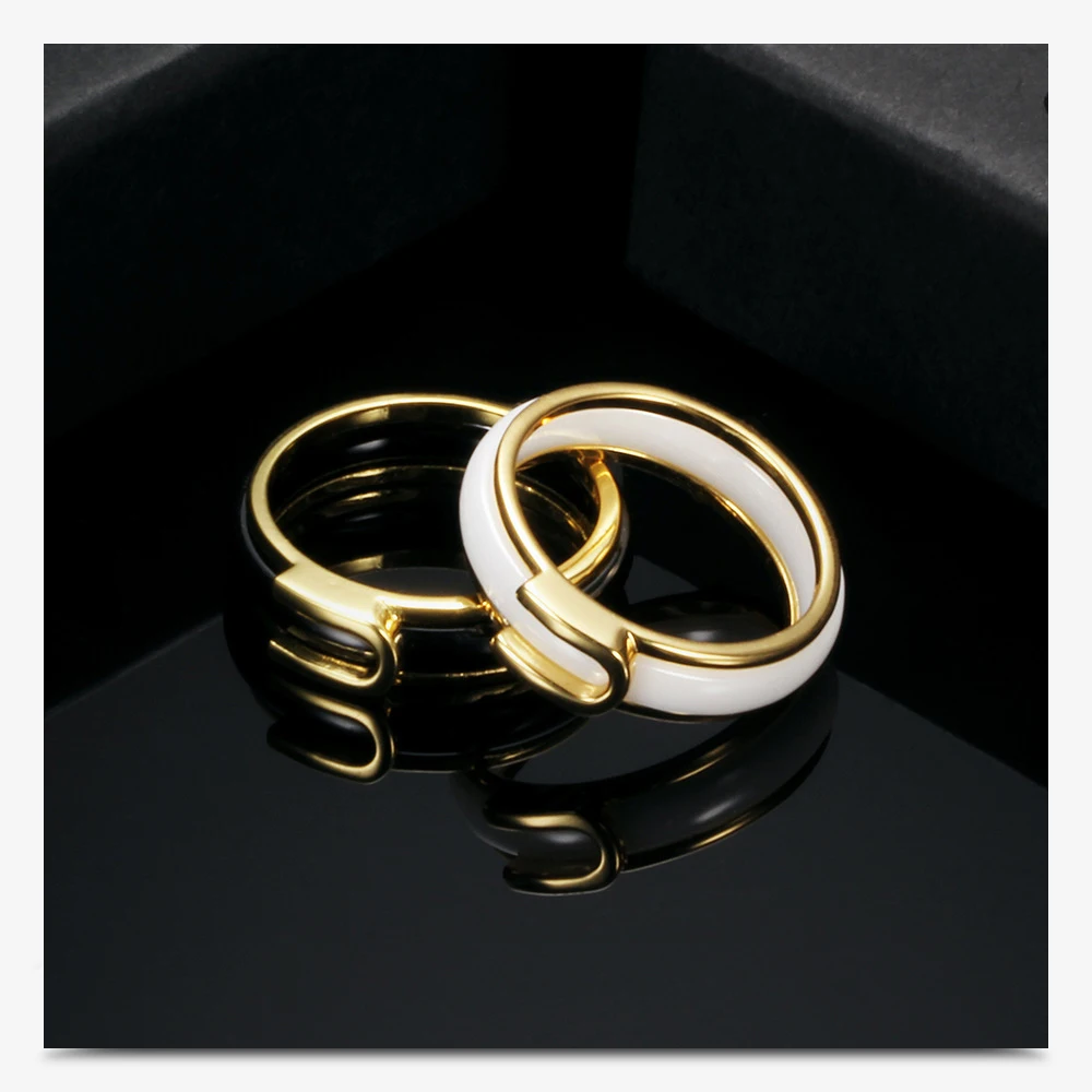 Ceramics Couples Ring fashion gold rings 06