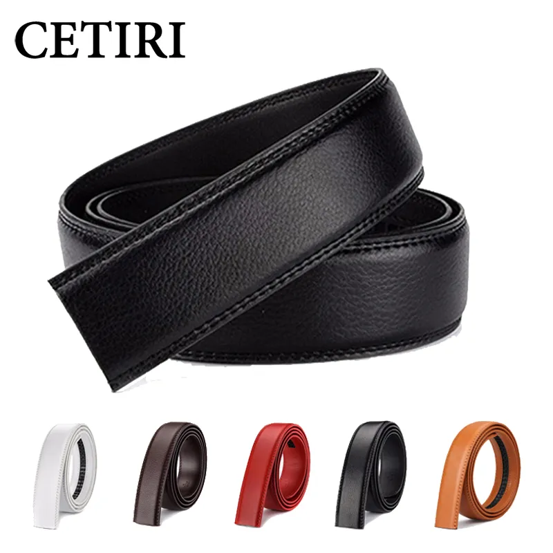 6 Color No Buckle Designer Mens Belts Body 3.5cm Wide Cowskin Genuine Leather High Quality Men ...