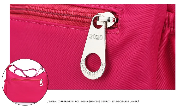 Женская сумка-хобо через плечо, Женская нейлоновая сумка, дорожная Повседневная сумка, модные сумки для отдыха, Bolsos Mujer, брендовая сумка, кошелек L200