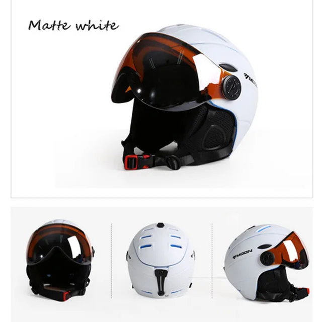 MOON Goggles Skiing Helmet Integrally-Molded PC+EPS CE Certificate Ski Helmet Outdoor Sports Ski Snowboard Skateboard