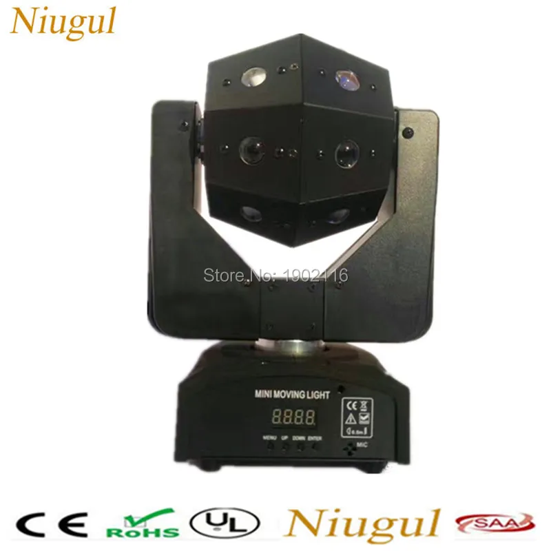 

Niugul 16X3W Beam Moving Head RGBW Infinite LED Beam Lights /DMX512 Mini Unrestricted Rotation Light KTV Disco Party DJ Lighting