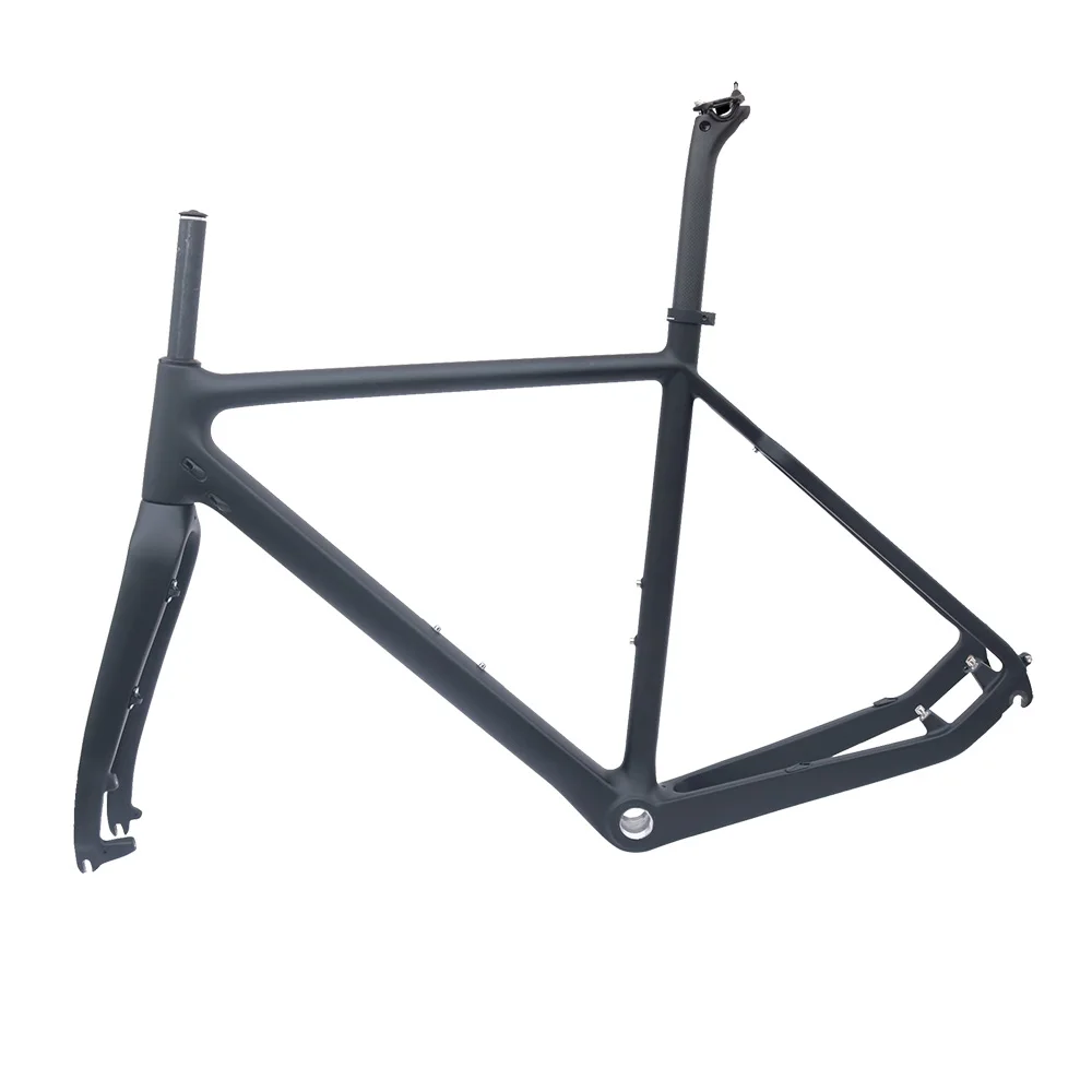 Discount Cyclo-Cross carbon bike frame matt black 51/53/55cm BSA road disc bicycle frame 2