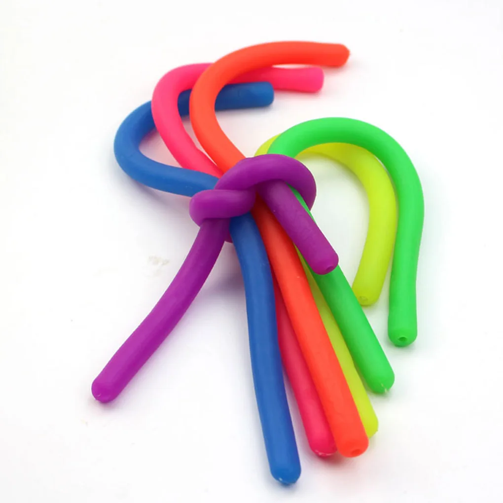 

6 Colors Sensory Fidget Stretch Toys Helps Reduce Pressure Soft TPR Rope